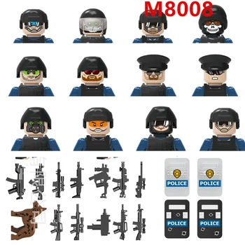 Nova Cidade, a Polícia Militar de Blocos de Construção da Cidade de Equipe da SWAT Armas Figuras de Tijolo Mini Hobbies Brinquedos para Crianças  10