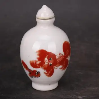 Jingdezhen cerâmica (dança do leão, rodada de barriga garrafa e snuff bottle) decoração  5