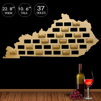Kentucky dos Estados Unidos rolha de Cortiça Mapa Rústico Kentucky Sinal de Vinho em Cortiça de Decoração de Casa de Madeira Recortada Vários Tamanhos de Cortiça Titular  5