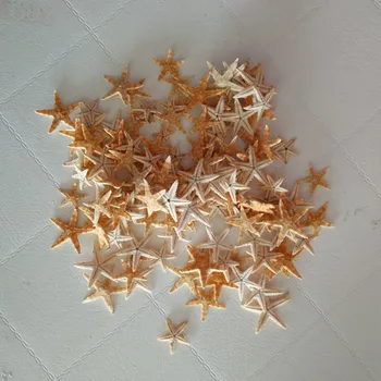 100pcs/muito Natural, Artificial Starfish Plataforma de Enfeite de Acessórios de decoração de casamento 1-2cm de tamanho para a escolha de estrela do mar  2