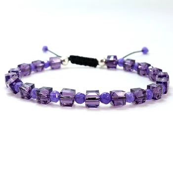crystal fashion bracelete Roxo esferas de cristal feito à mão pulseira da Amizade para as mulheres de jóias  10