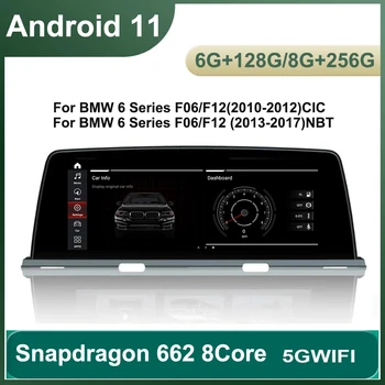 Android 11 Car Multimédia 8G/6G+128G de CPU para o BMW Série 6 F06 F12 F13 CIC/ NBTCar de Navegação GPS ajuste Original iDrive BT, WiFi  10