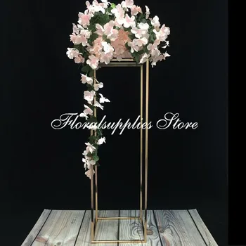 10PCS Retangular de Ferro flor do casamento suporte de estrutura definida para a tabela a peça Central do Evento de decoração, vasos de flores  10