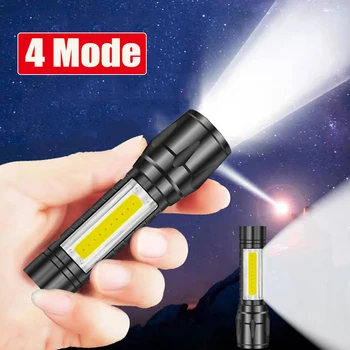 Lanterna LED COB Leitor Lâmpada Zoomable Bolso lanterna nos Luz da Tocha Recarregável USB Lâmpada com 4 Modos de Luz para Camping Caminhadas  10