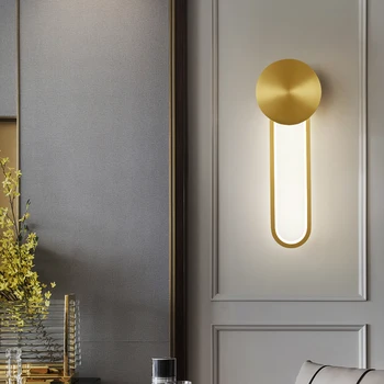 De luxo, todos de cobre quarto de cabeceira, lâmpada Moderna, simples sala de estar de plano de Fundo lâmpada de parede Nórdicos villa Hotel escada lâmpada de parede  10