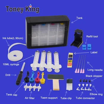 Toney Rei Ciss Tanque de tinta de Impressão Contínua do Sistema Com o Tubo de Tinta Para HP 121 121XL Deskjet D2563 F4283 F2423 F2483 F2493 F4283 de Tinta  10