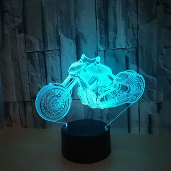 Ilusão 3D Lâmpada Moto Noite, as Luzes de 7 Cores Led Alterar Noite a Lâmpada do Quarto Decoração de Casa de Crianças Meninos de Aniversário, Presentes de Natal  10