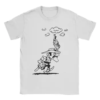 Joe Dalton Homens De Arma Das Mulheres T-Shirts Cartoon Cowboy Lucky Luke Incrível Camiseta De Manga Curta O Pescoço T-Shirt 100% Algodão  10
