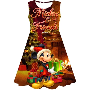 Disney Meninas Vestidos de Princesa Roupas para Crianças dos desenhos animados do Rato de Minnie Impressão de Verão, Moda Bebê de Minnie Mouse Vestido de 2022 1-10 ANOS  10