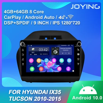 JOYING Android 10.0 1 din de 9 polegadas, auto-rádio estéreo do carro Para HYUNDAI IX35 Tucson 2010-2016 autoradio de áudio do carro 4GB+64GB DSP  10