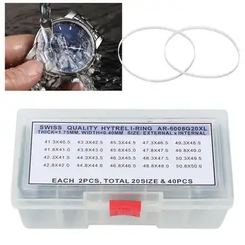 40Pcs AR‑6008G20XL Branco de Plástico Impermeável, Anel-O Relógio para Trás Junta de Selos de Arruelas de Assistir a Parte de Reparação de Acessórios para Relojoeiro  10