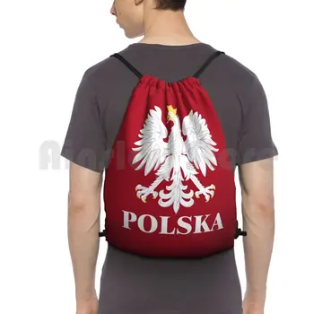 Polska 3 Mochila Saco De Drawstring Equitação Ginásio De Escalada Saco Polónia Polska Flaga Flaga Polski Czerwony Bia ? Y Polska Herbu  10