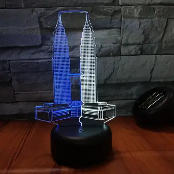 Edifício alto do Carro de Visual 3d de Luz Criativa 7 de Toque da Cor de Led de Carregamento Estéreo Presente Lâmpada de Tabela Para o Quarto de atacado  10
