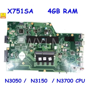 Usado X751SA N3050 N3150 N3700 CPU RAM de 4GB placa-Mãe Para ASUS X751S X751SV Laptop placa-mãe 100% Testada  10