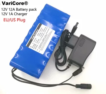 VariCore Novo 12V 12000mAh bateria de 18650 Li Ion bateria da Câmera com o PCB Proteção e 12,6 V 1A Carregador UE / EUA plug  10