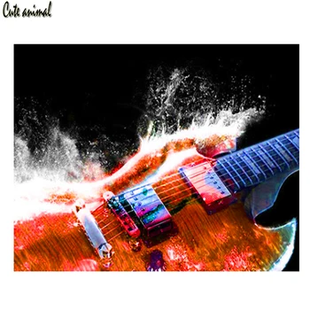 5D Diamante Pintura DIY Bordado de Diamante Mosaico de Guitarra Cheio de Broca Quadrado Strass Arte Abstrata Handmade Decoração Home  10