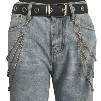 Punk chaveiros Bel Cintura PantsBelt Jeans Carteiras Chaves Jewerly Unisex Cadeia de Bolso Cadeia com Chaveiro para Calças  10