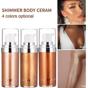 4 Cores Shimmer Marcador Spray Iluminador Contorno Rosto Iluminar Corpo Bronzer Glitter Líquido Realçar A Maquiagem Cosméticos  10