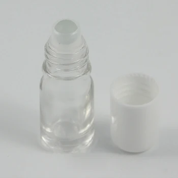 Óleo essencial de vidro de 5 ml rolo na garrafa clara cosméticos garrafa de vidro e metal bola, 5ml mini portátil de skincare da embalagem  10